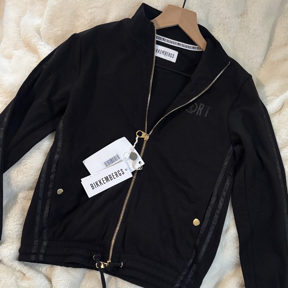 Bikkembergs Black Jacket with Gold Accents